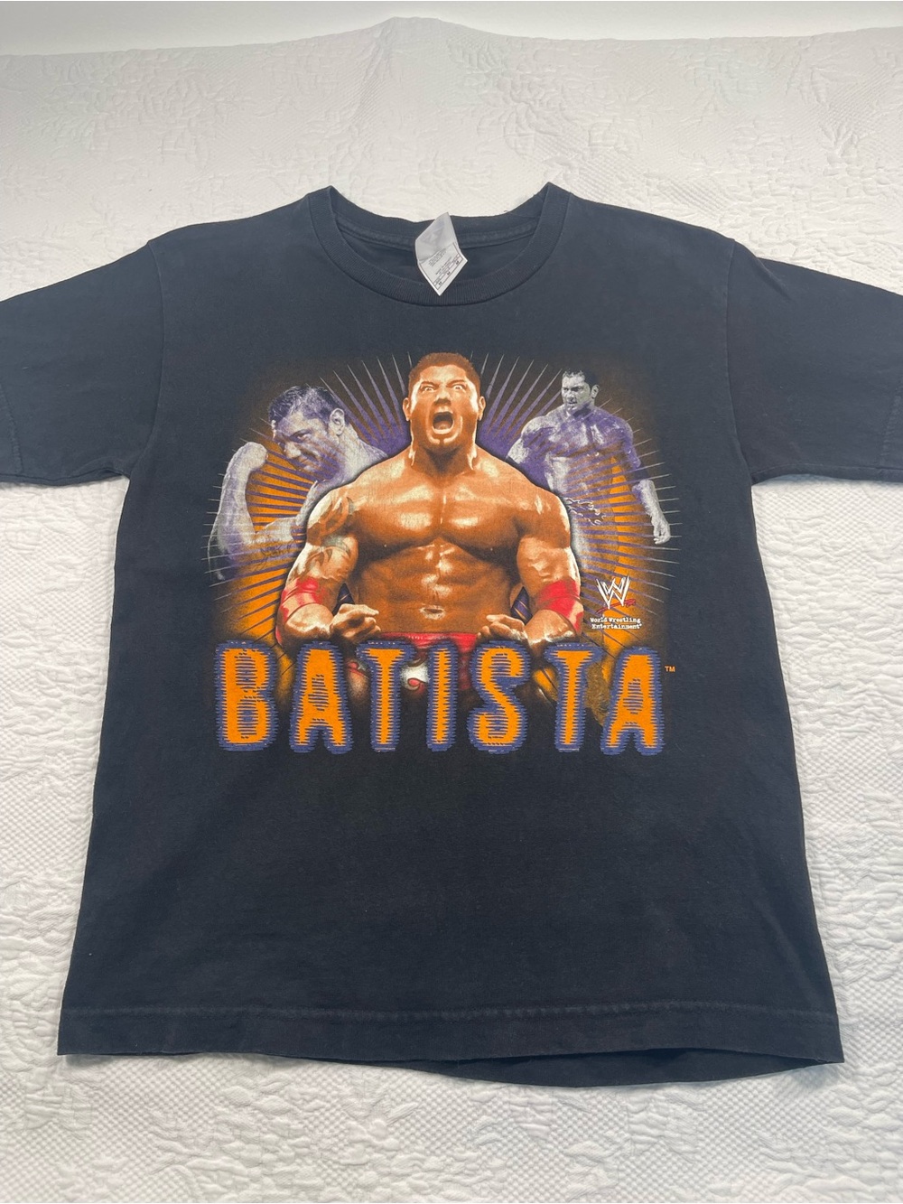 Screen Stars Batista Graphic Tee - Black with Orange & Purple Print
